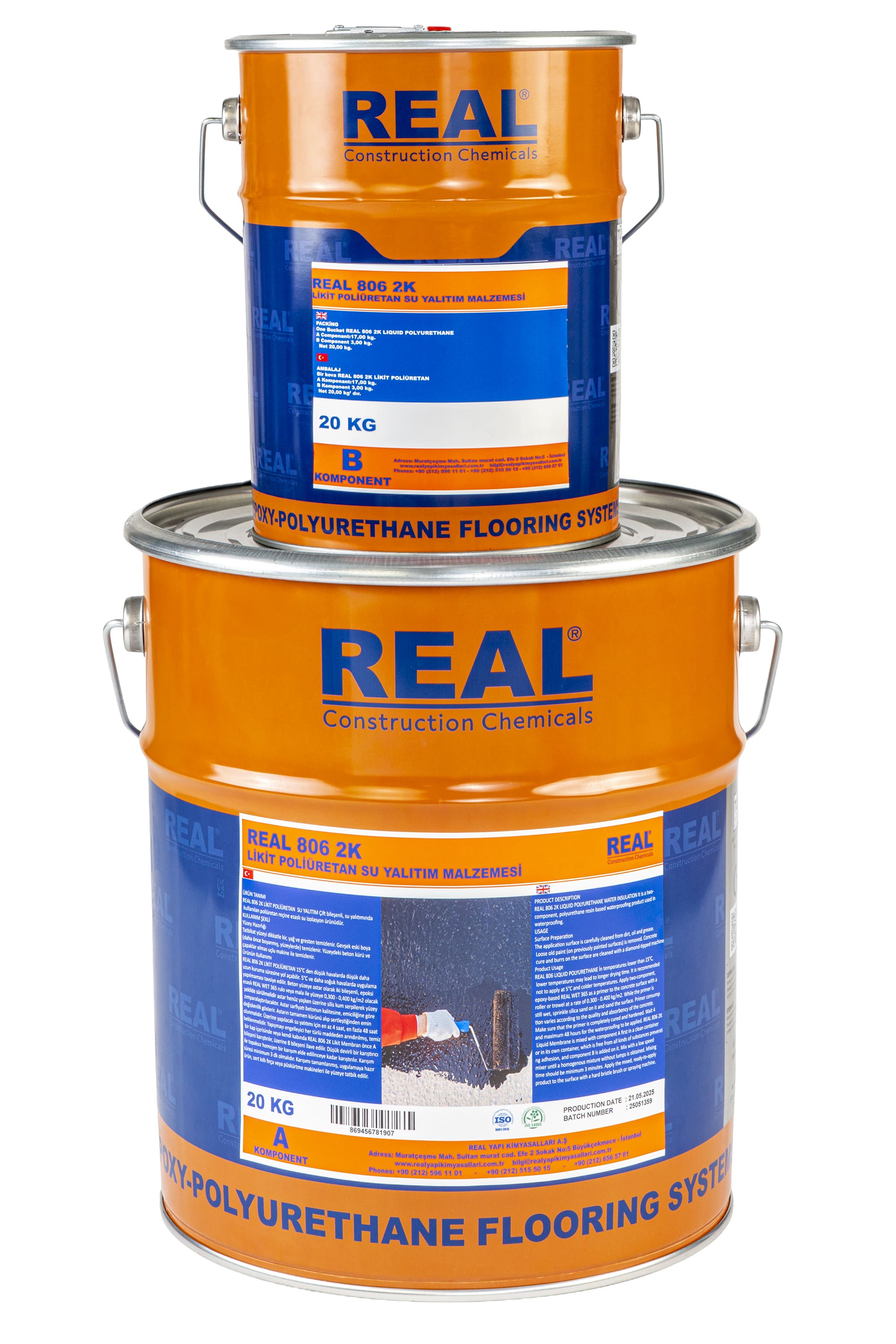 REAL 806 2K LİKİT POLİÜRETAN SU YALITIM MALZEMESİ (E)